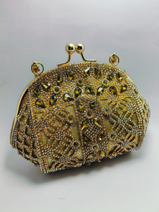 Elegant Design Metal Body fully stone bridal clutch stylish purse