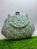 Elegant Design Metal Body fully stone bridal clutch stylish purse